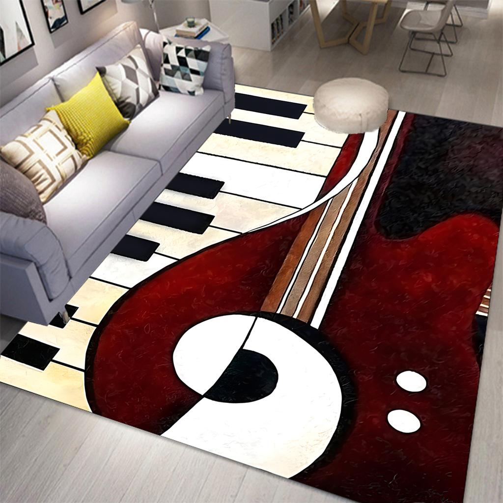 3D Music Carpet 3D Printing Carpets for Living Room Bedroom Decor Carpet Flannel Home Floor Mat Music Area Rugs
