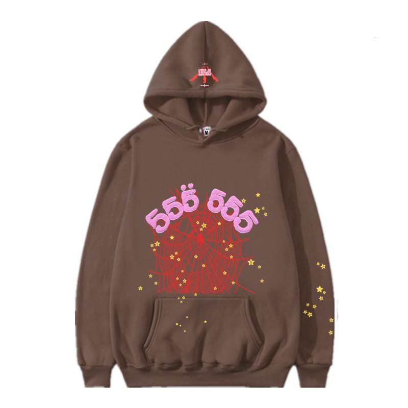 Herren Übergroßes Kapuzenpullover-Set Mit Spinnennetz-Grafikdruck Winterlich Warm Fleecegefüttert Streetwear