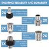 9Pcs Pressure Washer Adapter Set 5000PSI Max Stainless Steel M22 14mm To 3/8 Inch Quick Connect Pressure Washer Hose Fittings