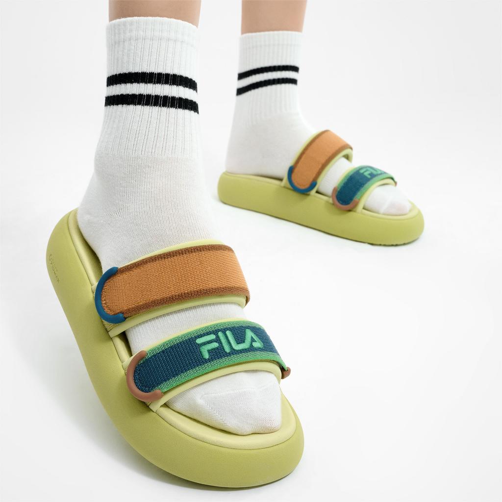 Fila Donut Fashion Versatile Casual Comfortable Slide Sandals Women Footwear Gold Green F12W421505FGG
