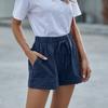 Casual Wide Leg Loose Shorts Summer New Women's High Waisted Elastic Lace Up Shorts
