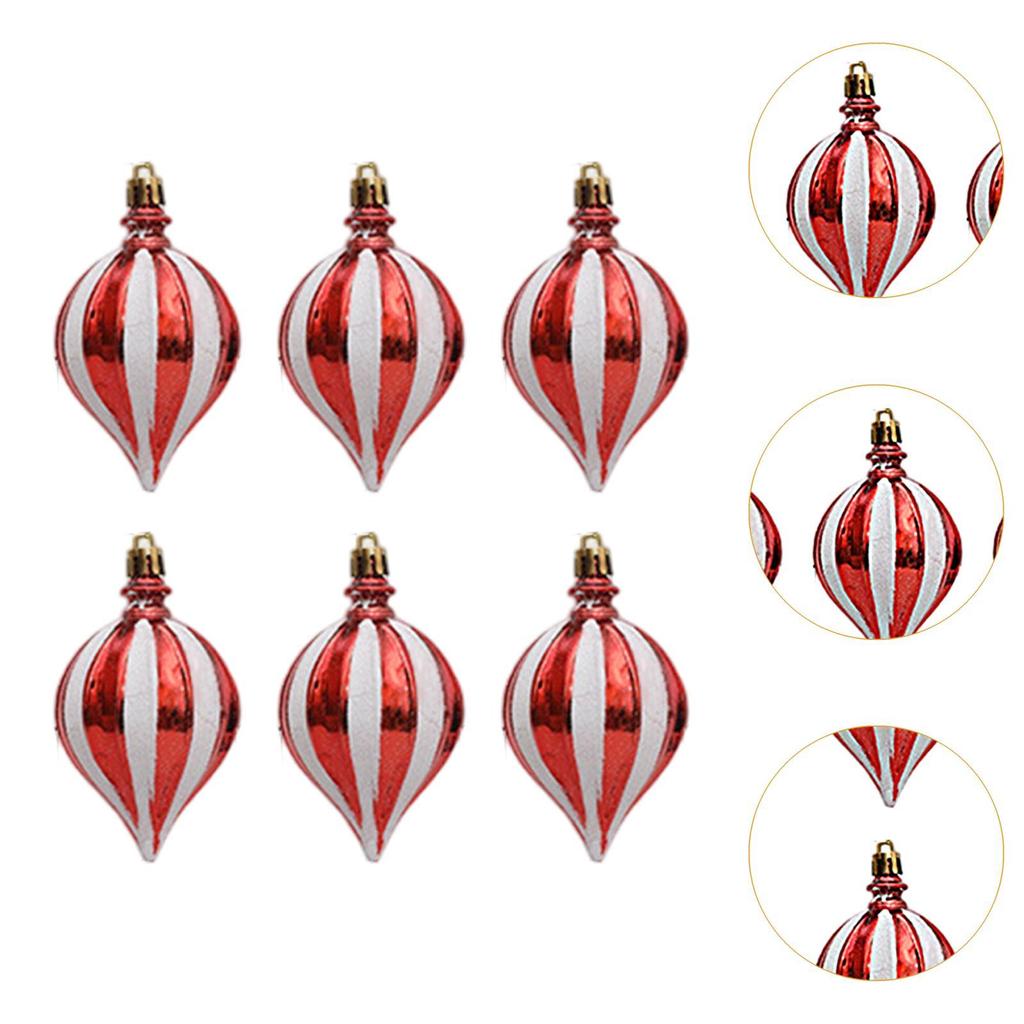 6Pcs Christmas Ball Ornaments Hanging Balls Christmas Tree Decorations Charm Pendants Glitter Decorative Baubles for Festival