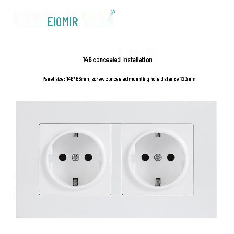 Europeisk tysk standard dobbelt USB og type C-stikkontaktpanel