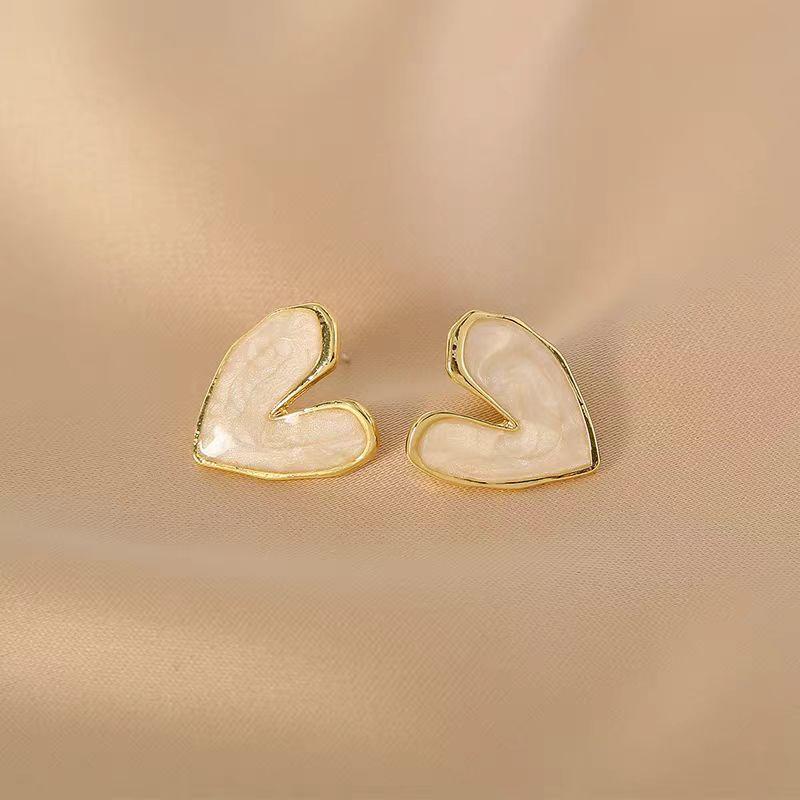 Imitation Pearl Earrings For Women Heart Round Stud Earrings Elegant Love Ear Stud Party Wedding Jewelry Valantine Day Gifts K0