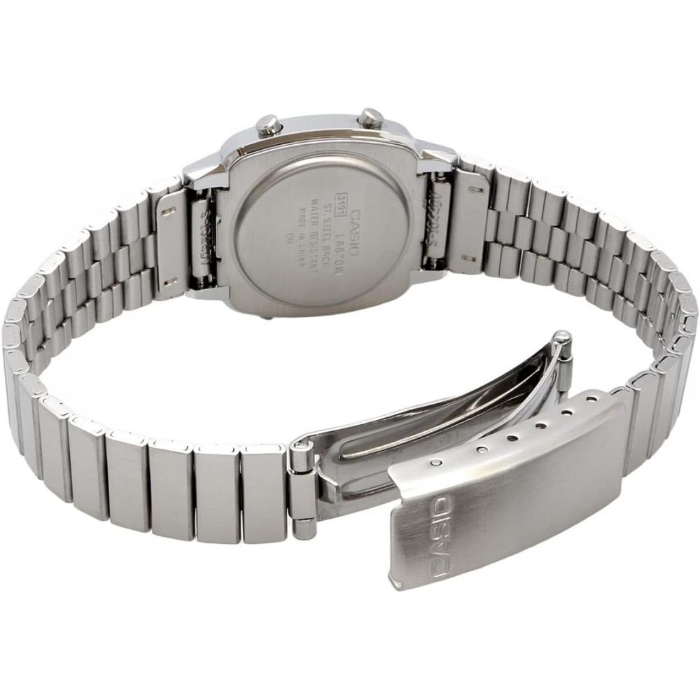 CaSio Women S Digital Watch New deSign La670wd 1 Silver Black overSeaS Model