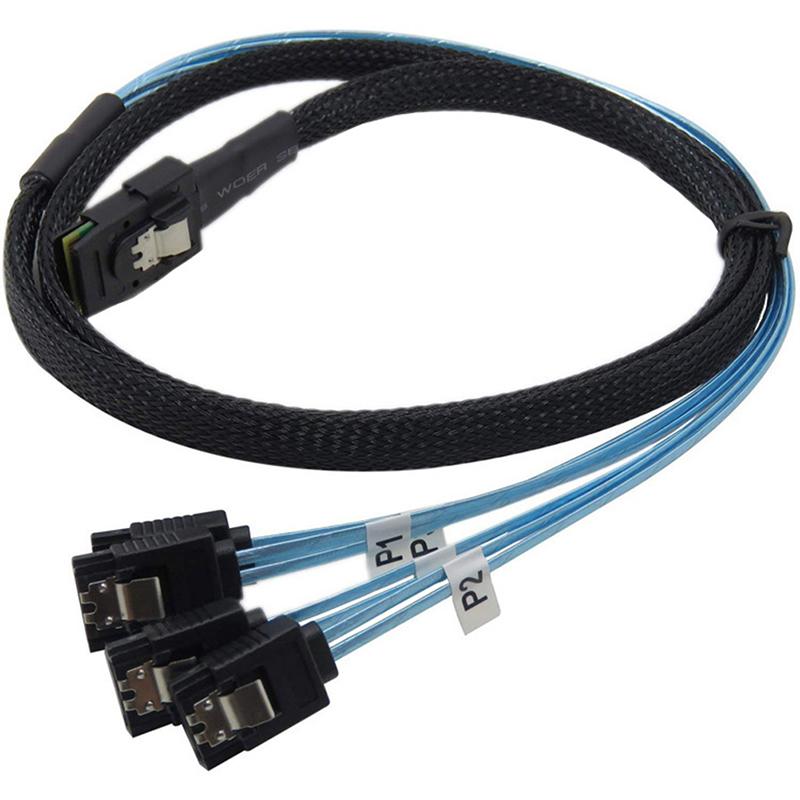 Sas Sata Kabel Mini-Sas Sff-8087 Zu 4 Sata Kabel Mini Sas 4I Sff8087 36P Zu 4 Sata 7P Kabel 12Gbps 1/0.5M Festplattendaten