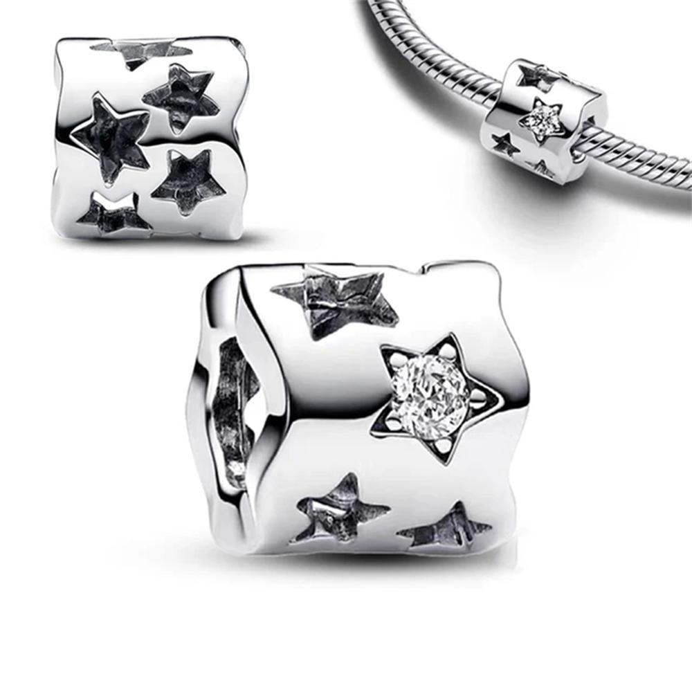 New Moon & Star Series Luck Twinkle Sun Dangle Charms For Originalcharms Bracelet Trinket Copper Charm Women Diy Jewelry