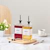 Olive Oil Dispenser Bottle Glass Oil Dispenser Rectangular Cooking Dispenser Transparent Olive Oil Bottle WIth Labels
