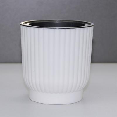 White Round Plant Flower Pot Stylish Water-saving Desktop Planters for Family Friend Neighbor Gift