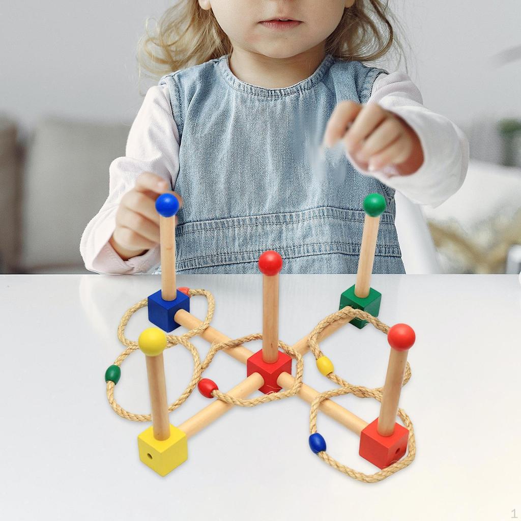 Outside Toss Game Adults Family Interactive Education Toy Playset Wooden Throwing Games