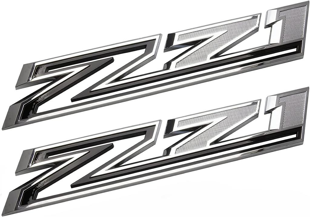 2 PIECES 3D OEM Z71 Emblems Side Decals Badges Compatible with Silver do Z71 Parts
