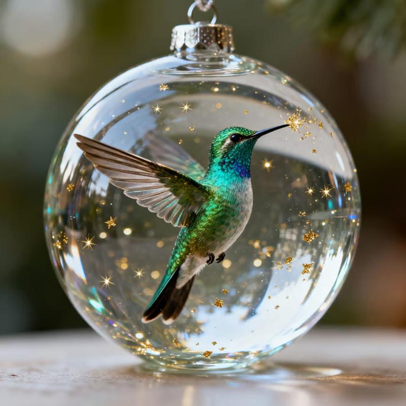 

Nature S Birds Clear Christmas Ornament, Hummingbird Christmas Tree Ornaments, For Xmas Decor, Clear Balls For Home Decor B