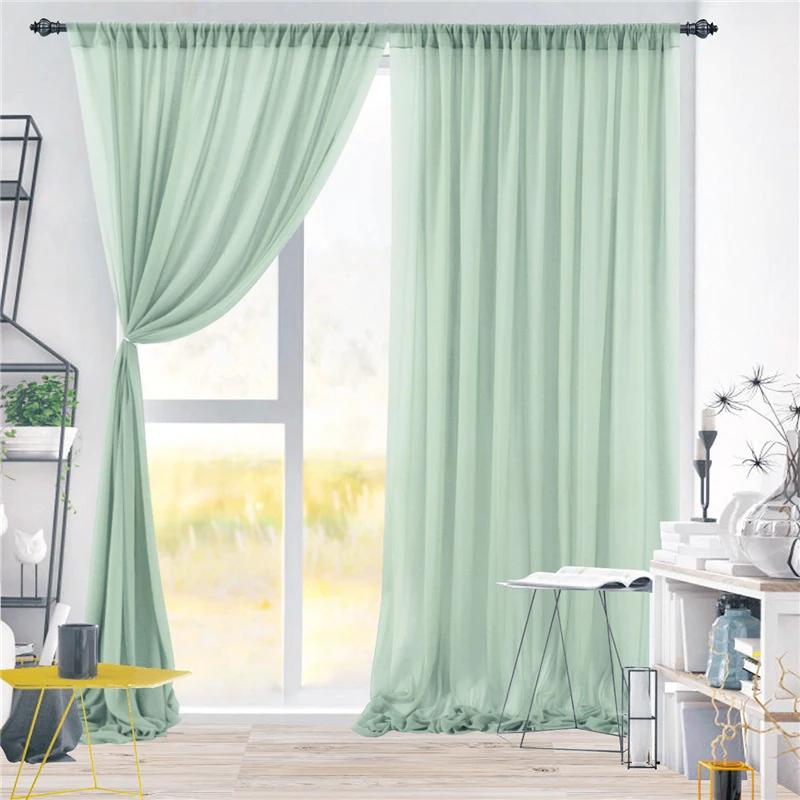 White Sheer Chiffon Backdrop Curtains, Wedding Backdrops Drapes for Birthday Party Photo Back Drop Background Home Decorations