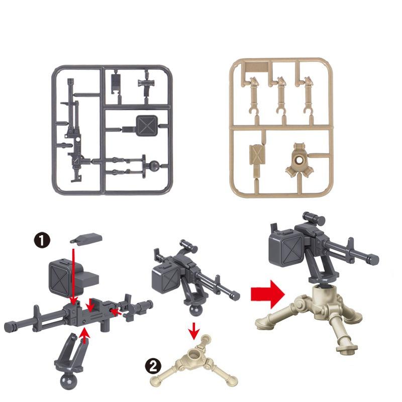 Military Weapon Gatling Gun Germany War 2 Solider Toys For Kids Building Blocks K7059 Pieces DIY Mini Models Militaries Gifts