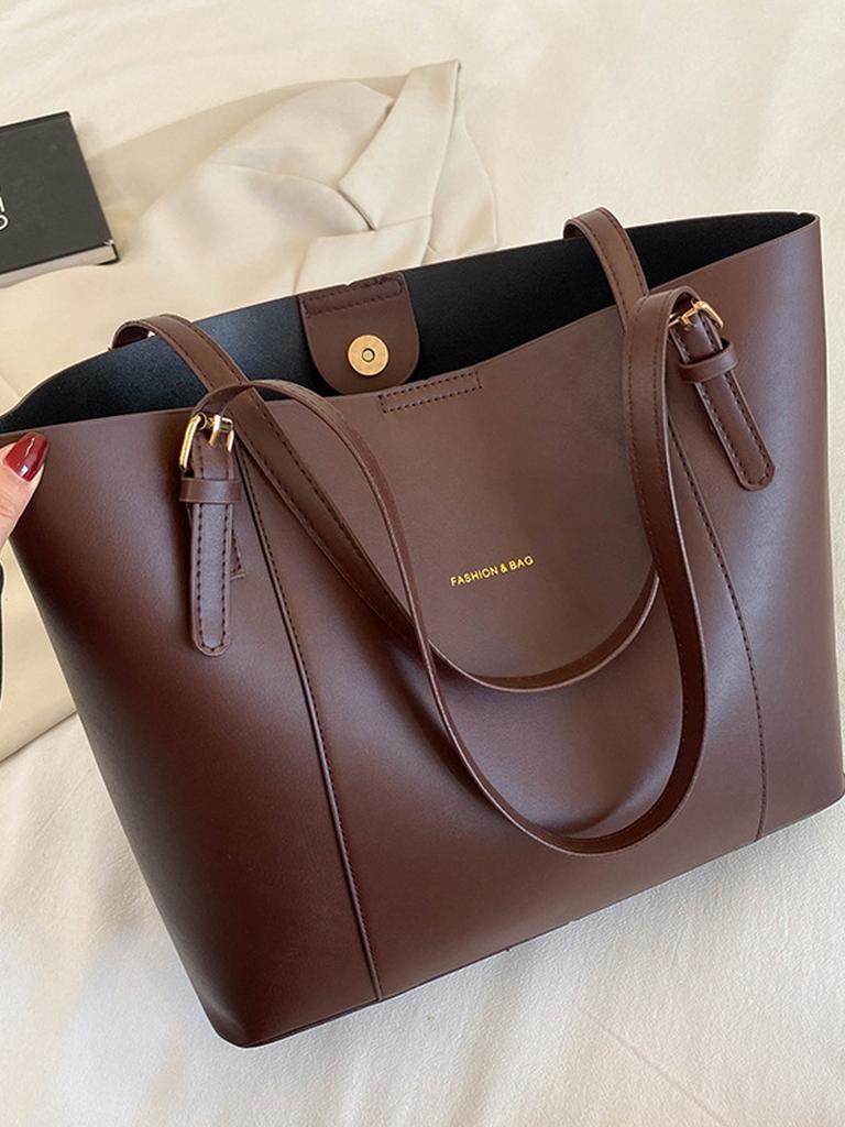 Retro simple and atmospheric commuting bag for women 2026 new stylish large capacity shoulder tote bag