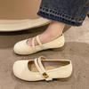 White versatile skirt round head light mouth thick heel Mary Jane shoes women's 2025 new summer retro French single shoes