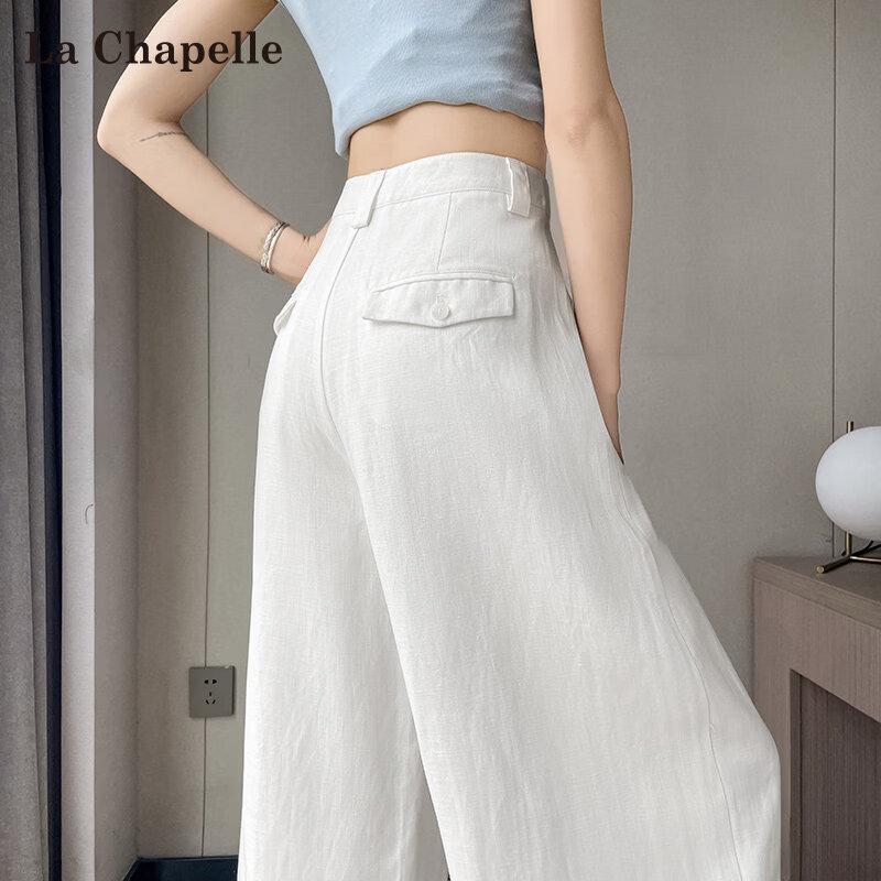 La Chapelle Women s Summer Tencel Linen Wide-Leg Pants L