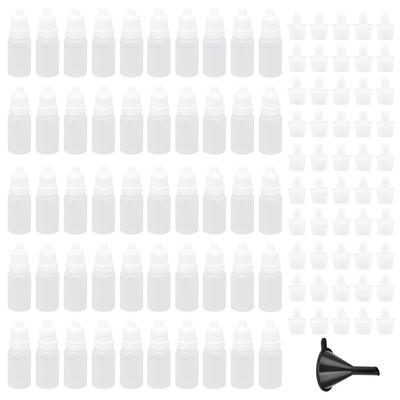 50Pcs 10ml Empty Eyedrop Bottles Plastic Squeezable Eye Liquid Dropper Containers with Plugs