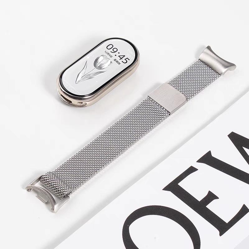 

Ремешок для часов Xiaomi Band 8/9/10 NFC из нержавеющей стали, магнитный миланский сетчатый браслет для женщин Xiaomi Band 8/9/10