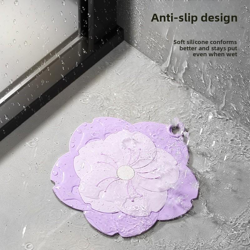 

1 шт. Слив для воды напольный в форме сакуры, нажимного типа, крышка-уплотнитель от насекомых, силиконовая накладка, заглушка для канализации, дезодоратор для ванной, кухни, раковины 1PCS фиолетовый