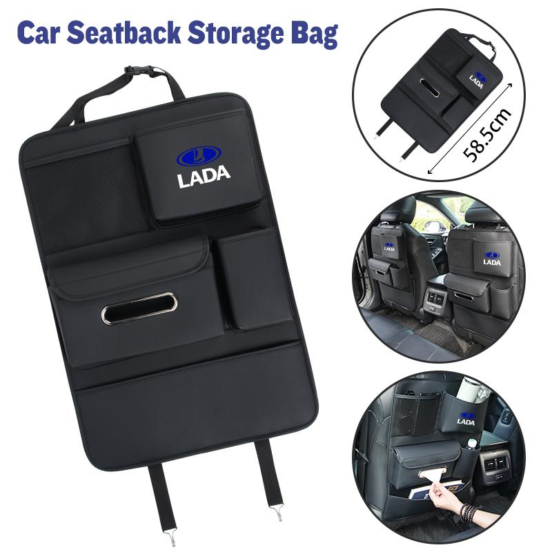 Car Seatback Organizer Anti-Kick Pad Trunk Storage Bag Accessories For Lada Priora Sedan Sport Kalina Granta Vesta Niva Largus V