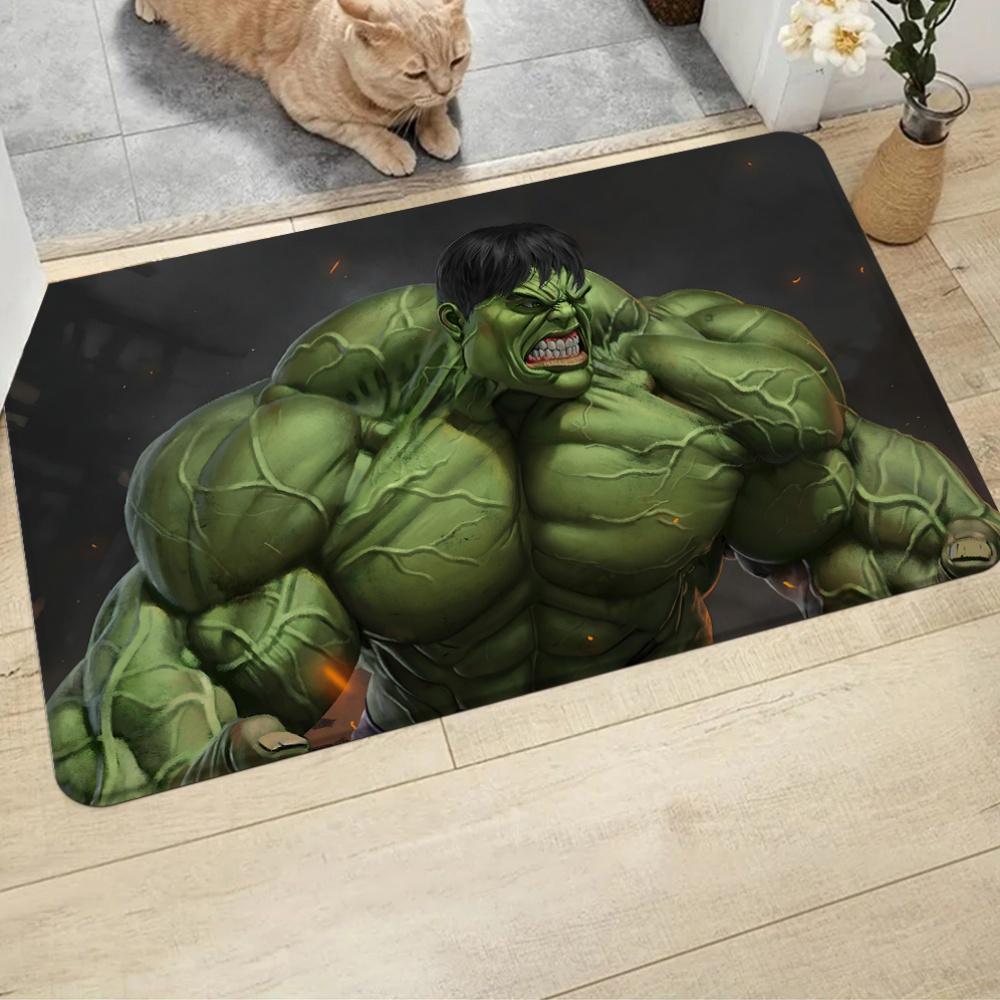 MARVEL Hulk Entrance Welcome Doormat, Flannel Doormat, 10Mm Thick, Suitable for Home Entrance, Bedroom, Laundry Room, Kitchen 40x60cm