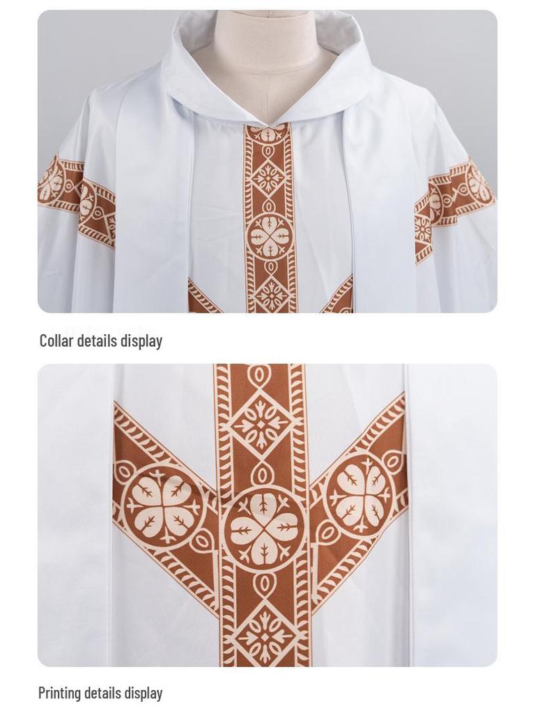 Medieval Halloween Priest Cloak with Tassels: Cosplay Long Robe Costume