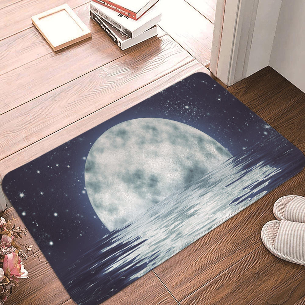Non-slip Rug Washable Lunar Eclipse Printed Entrance Door Mat Simple Living Room Bedroom Kitchen Rug