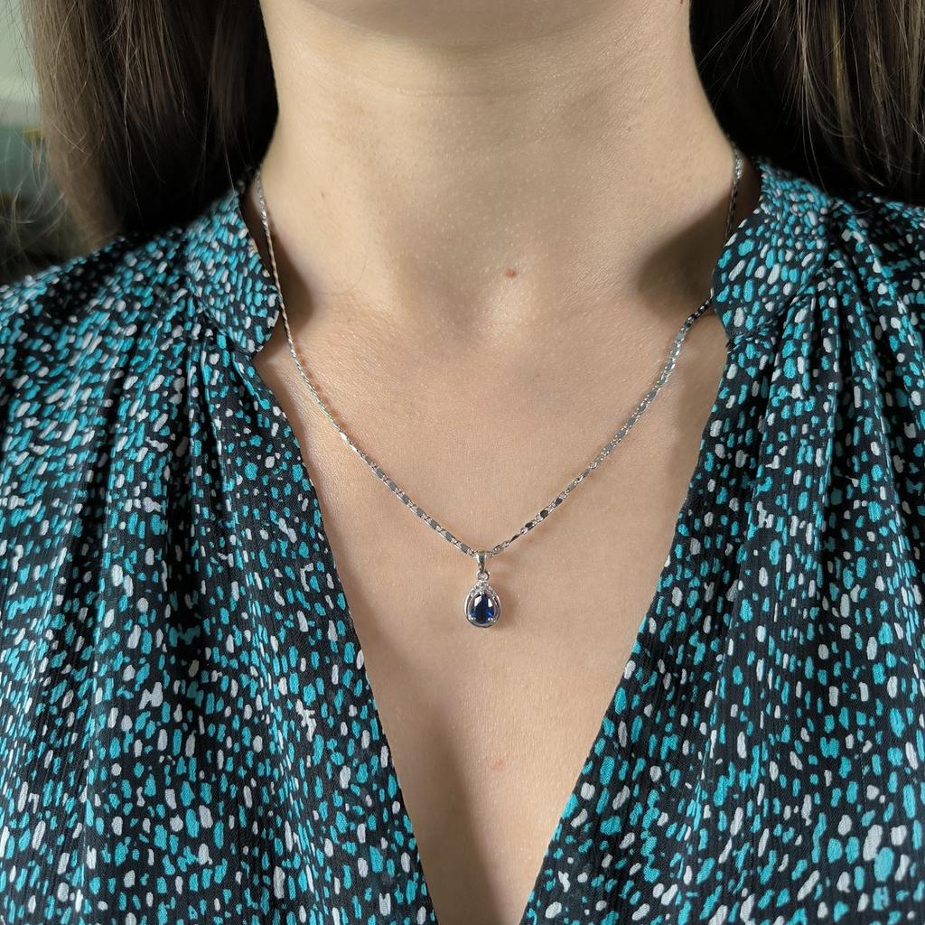 Silver Pendant with Nano Sapphire 0.58ct (2188971)