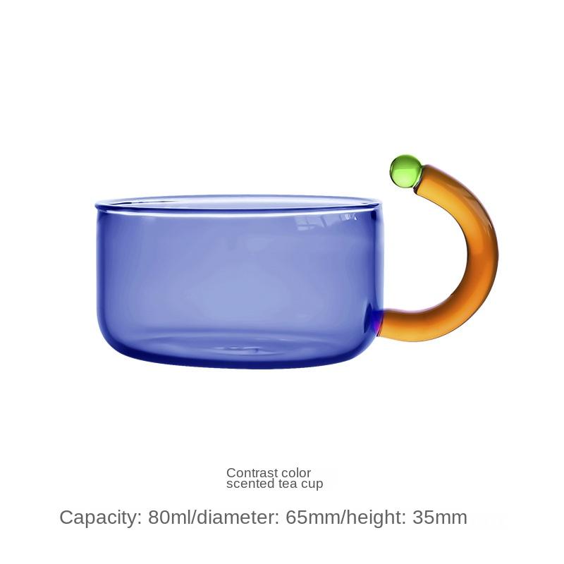 

Creative Contrasting Color High-Temperature Resistant Glass Mug Teapot Filter Small Mug Teapot Household Stove Teapot Kettle as picture show синій