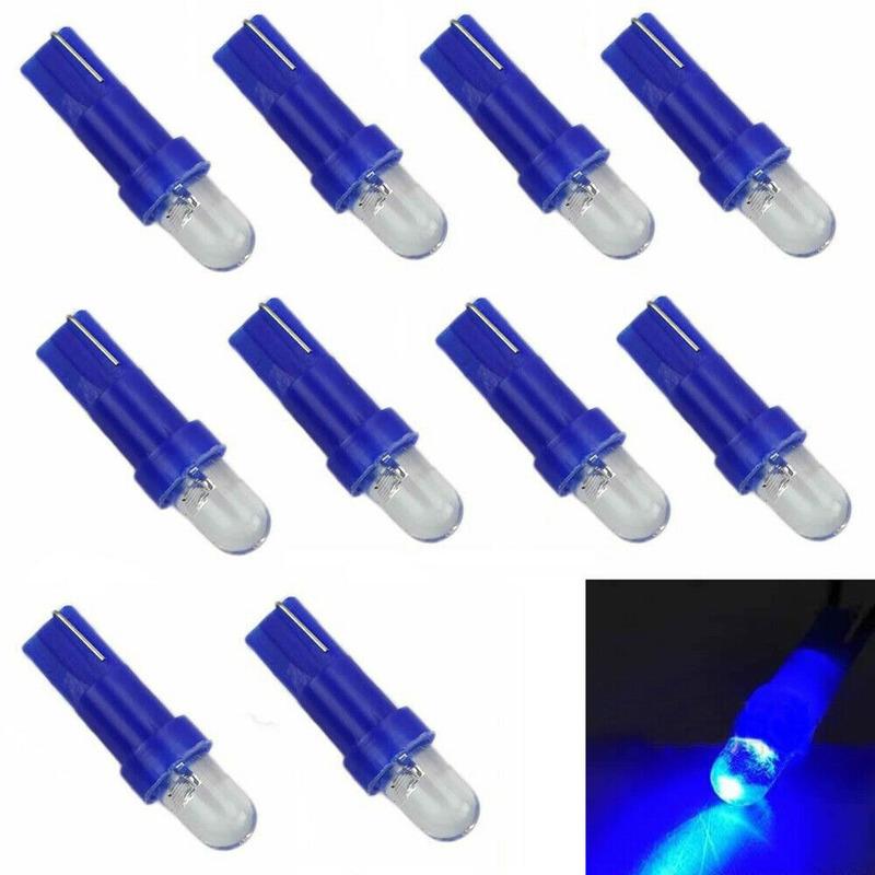 10 Stück T5 12V LED Blau Auto Innenraum Keil Armaturenbrett Instrumententafel Licht Lampe Glühbirne Innenteile Autozubehör Autoprodukte