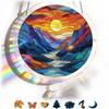 83 Pieces Round Shape Puzzle Suncatcher Acrylic Hanging Ornament Acrylic Puzzle Kit  Indoor Display