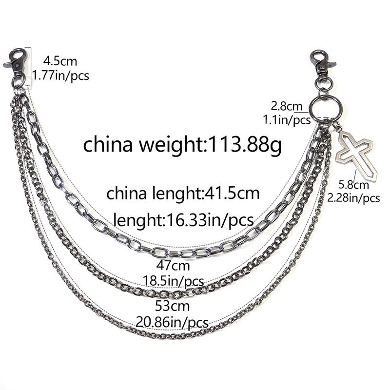 Metal Cross Pendant Waist Chain Hiphop Rock Punk Trousers Chain Keychain Jewelry Jean Accessory