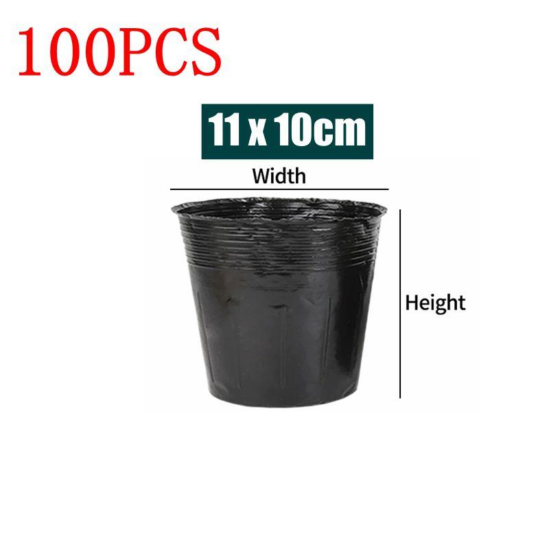 10/50/100Pcs Nursery Pot Garden Plastic Plant Seedling Cup Disposable Nutrient Bag Thickened Black Flowerpot Nutritional Bowl