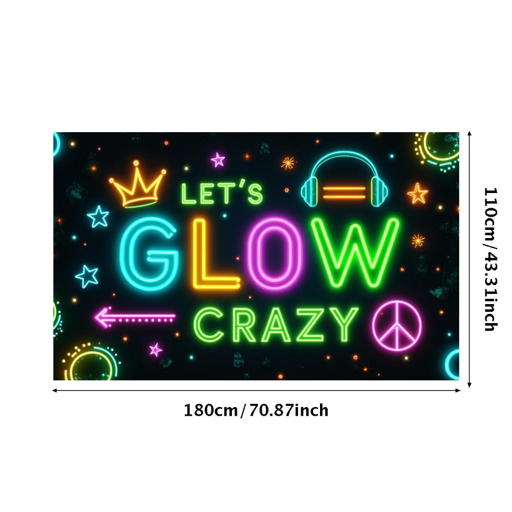 Neon Decoration Headphones Design Neon Party Banner Event Backdrop Party Prop Glow Party Banner For Night Event
