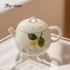 150ml Bitki Külü Seramik Çaydanlık Çay İçin El Boyaması Sevimli Tavşan Ev Su Isıtıcısı Kung Fu Çay Seti Çin Çay Makinesi Çay Töreni