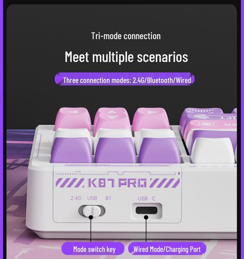 K87 Tri-Mode Customizable Bluetooth Wireless Mechanical Gaming Keyboard