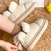 Bow Knot Short Ankle Snow Boots Women Winter Plush Thick Insulation Waterproof Cotton Household Shoes Home Slipper Women