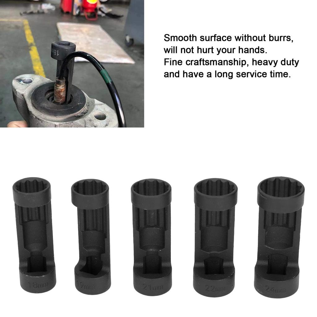 Strut Nut Sockets 5pcs Strut Nut Socket Set Suspension Strut Socket 1/2" Drive for 18-24mm Car Repair Tools