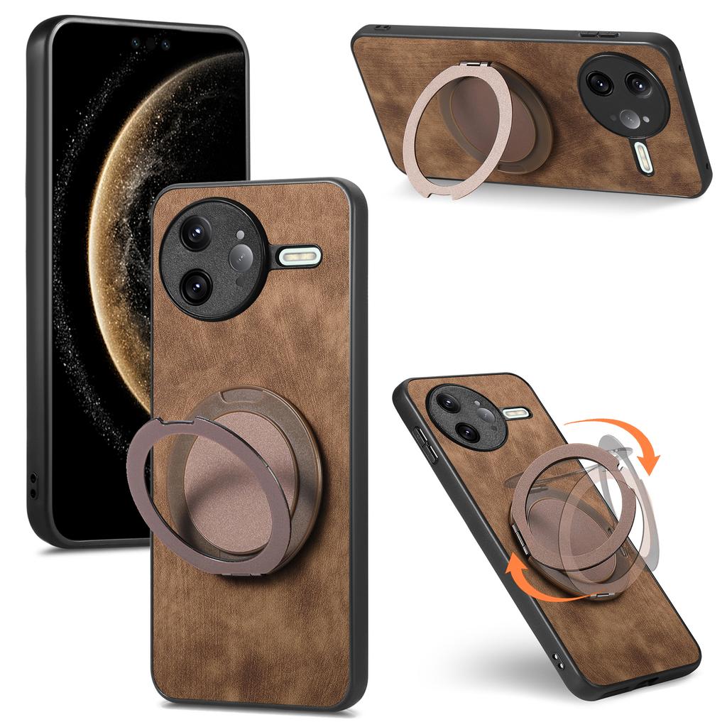For Xiaomi Poco F7 Ultra 5G/Xiaomi Redmi K80 Pro 5G Phone Case with Rotating Kickstand Stress Relief Retro Leather Back Cover