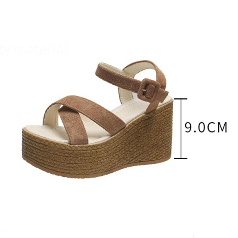 Wedges Heel Summer Women's Sandals New Fashion Platform Thick Bottom Buckle Casual Ladies Shoes Comfortable Walking Sandalias