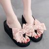Fashion Women Summer Beach Flip Flops Bowknot Wedges Slippers Ladies Fashion Slides Soft EVA Platform Shoes Female High Heel Sandals