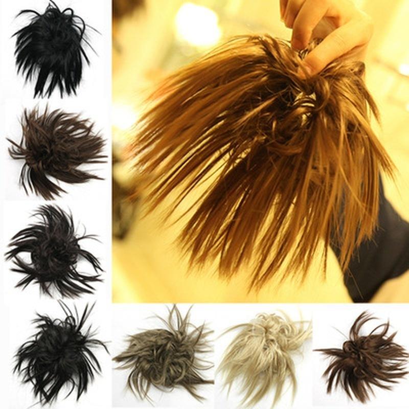 Fashion Women Wig Curly Claw Clip Flower Bud Fake Hair