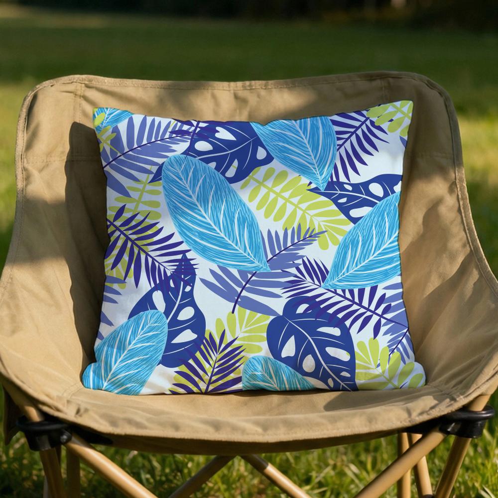 Чехол для подушки с тропическими пальмовыми листьями Мягкий Двусторонний Прочный Чехол для подушки Многоцелевое использование для дома Автомобиля Ежедневный комфорт 30X30cm