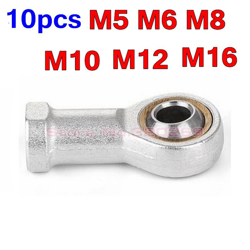 10PCS M5 M6 M8 M10 M12 Female Oscillating Right Left Thread Fish Eye Rod End Joint Machine Ball Bearing