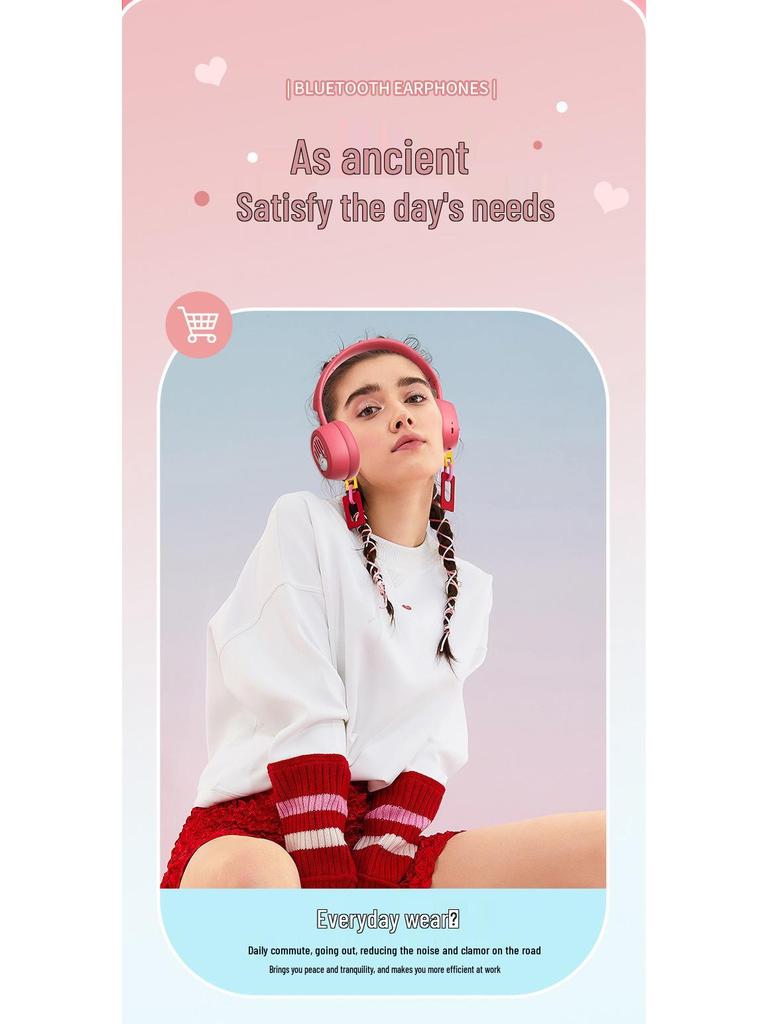 Cute Rabbit Over-Ear Bluetooth Headphones - Soft, Cloud-like Feel, High-Value Wireless Audio with Voice Call Capability