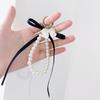 Hanging Cord Bow Pearl Bag Pendant Colorful Bowknot Phone Strap Sweet Beads Bag Pendant  Women