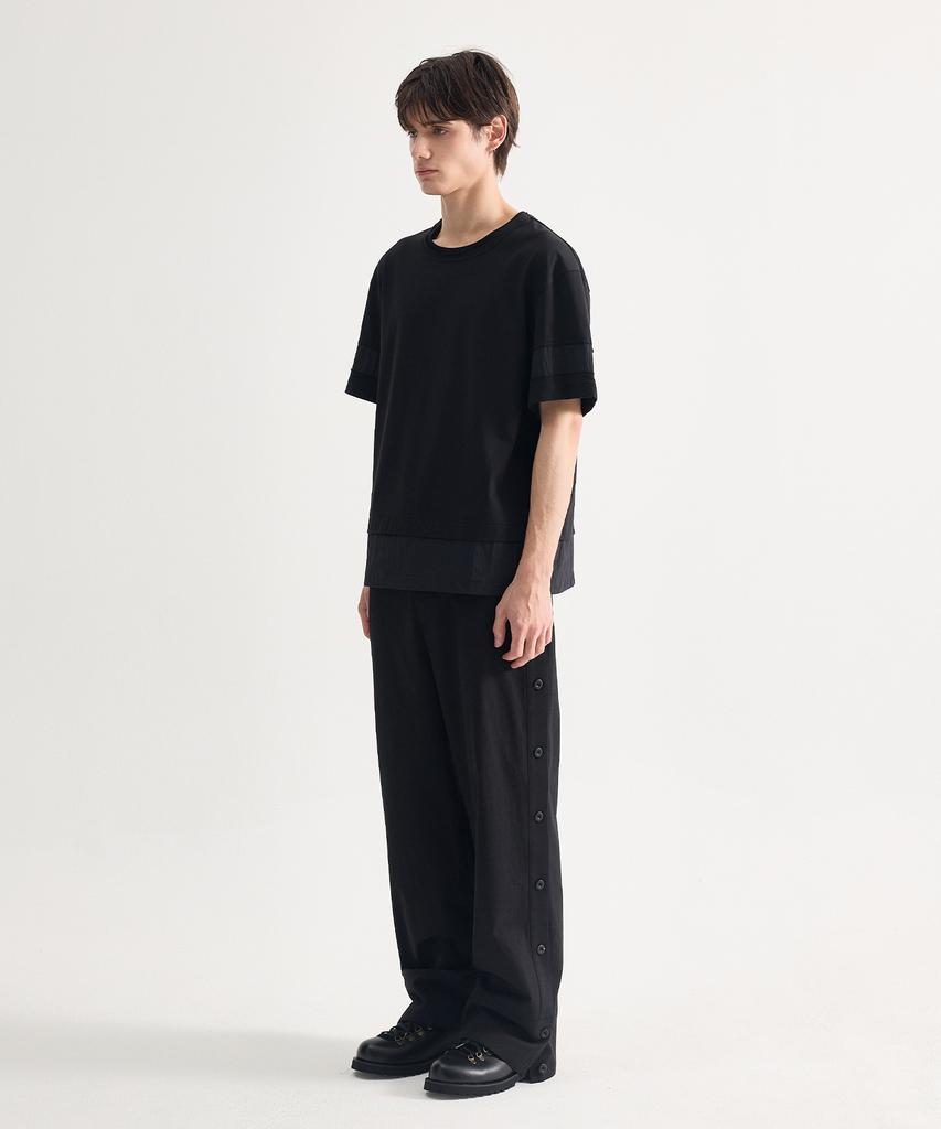Eichijig Side Placket Cuff Wide Trousers - Black