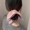 Two-Tone Satin Square Scarf Hair Tie: Fashionable Elastic Band for Women's Hair