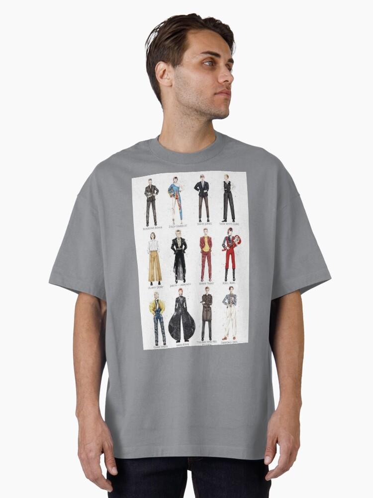 David Bowie Aesthetic Ziggy Stardust Lightning and Cute Retro Music Quotes Sticker Oversized T-Shirt